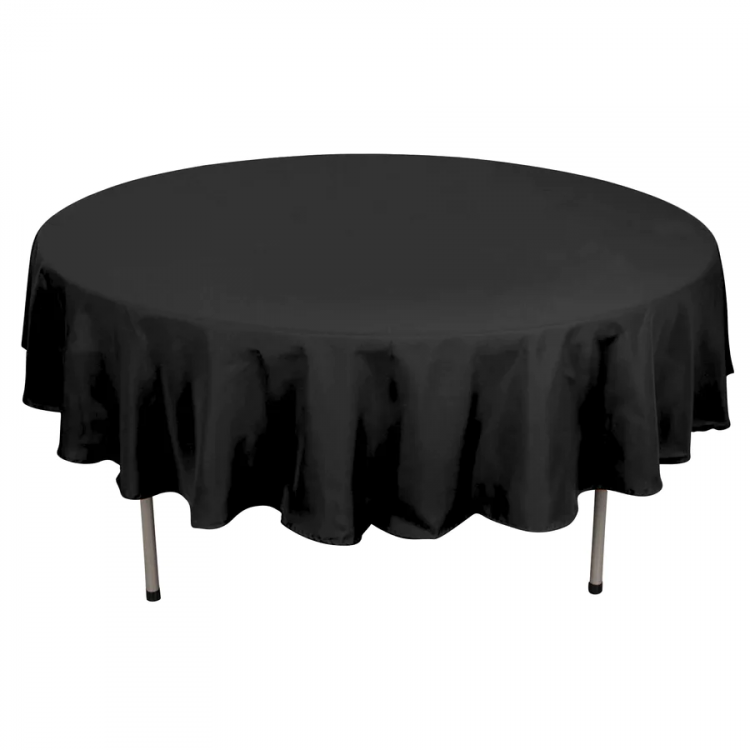 90 inch round black table cloth